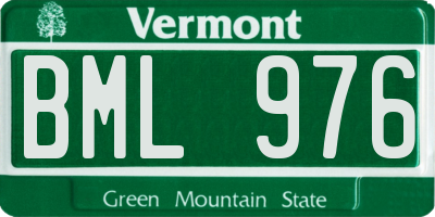 VT license plate BML976