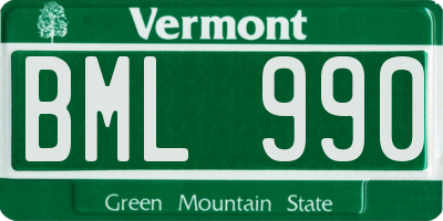 VT license plate BML990
