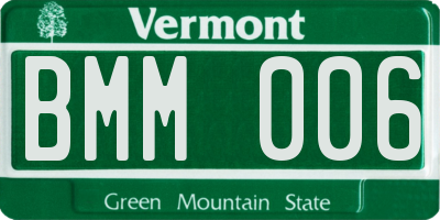 VT license plate BMM006