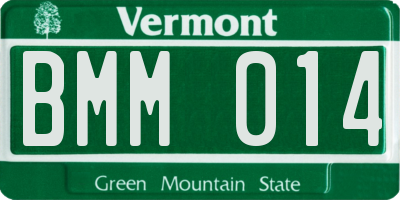 VT license plate BMM014