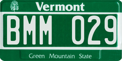 VT license plate BMM029