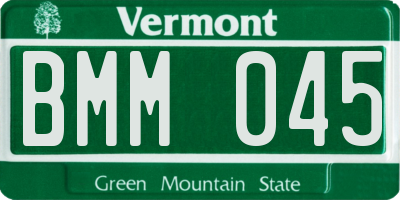 VT license plate BMM045