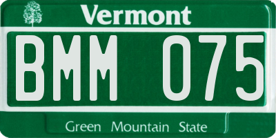 VT license plate BMM075