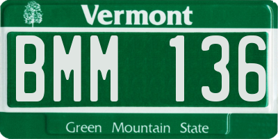 VT license plate BMM136