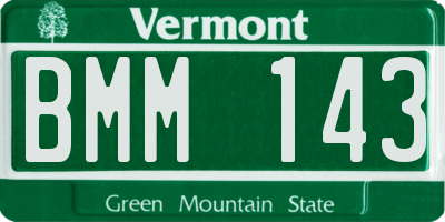 VT license plate BMM143