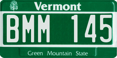 VT license plate BMM145