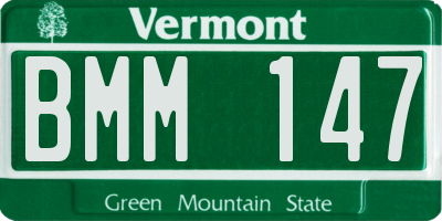 VT license plate BMM147