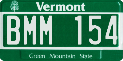 VT license plate BMM154