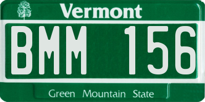 VT license plate BMM156