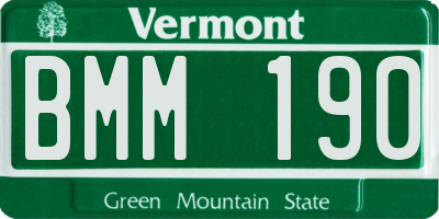 VT license plate BMM190