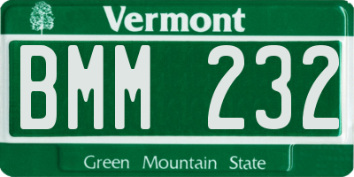 VT license plate BMM232