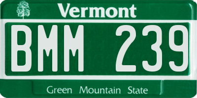 VT license plate BMM239