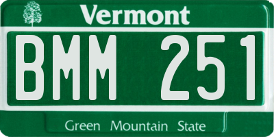 VT license plate BMM251