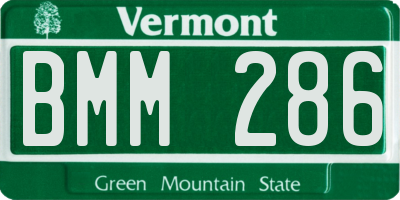 VT license plate BMM286