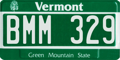 VT license plate BMM329
