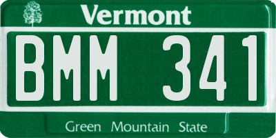VT license plate BMM341