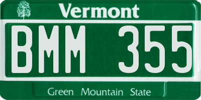 VT license plate BMM355