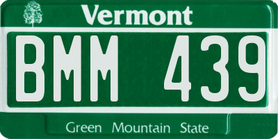 VT license plate BMM439