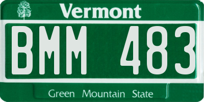 VT license plate BMM483