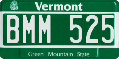 VT license plate BMM525