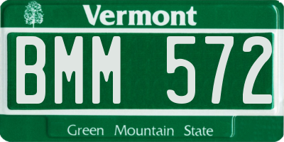 VT license plate BMM572