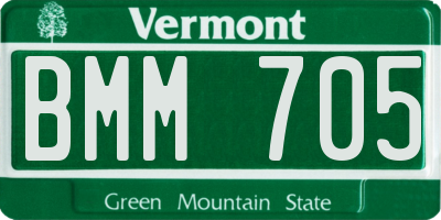 VT license plate BMM705