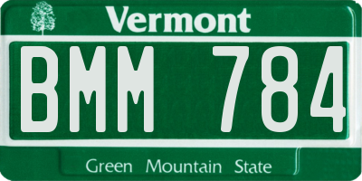 VT license plate BMM784