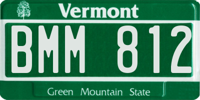 VT license plate BMM812