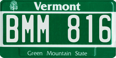 VT license plate BMM816