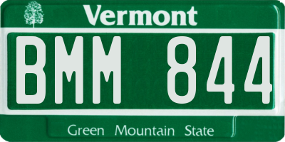 VT license plate BMM844