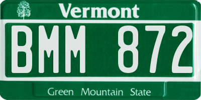VT license plate BMM872