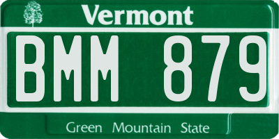 VT license plate BMM879