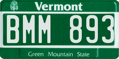 VT license plate BMM893