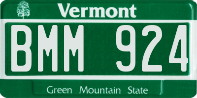 VT license plate BMM924