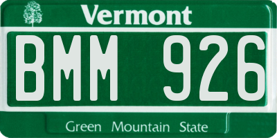 VT license plate BMM926