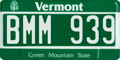 VT license plate BMM939