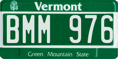 VT license plate BMM976