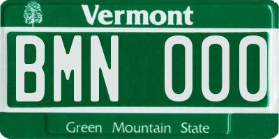 VT license plate BMN000