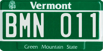 VT license plate BMN011
