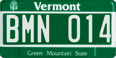 VT license plate BMN014