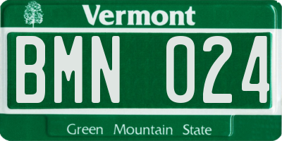 VT license plate BMN024