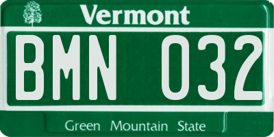 VT license plate BMN032