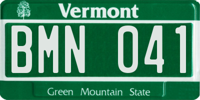 VT license plate BMN041