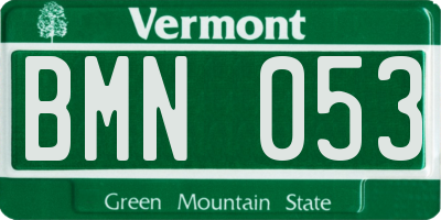VT license plate BMN053