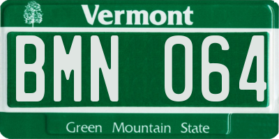 VT license plate BMN064