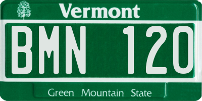 VT license plate BMN120