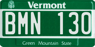 VT license plate BMN130