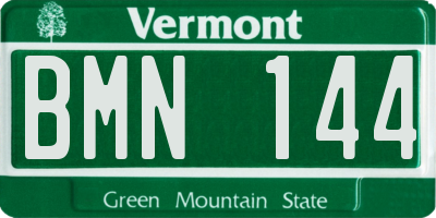 VT license plate BMN144