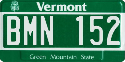 VT license plate BMN152
