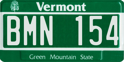 VT license plate BMN154